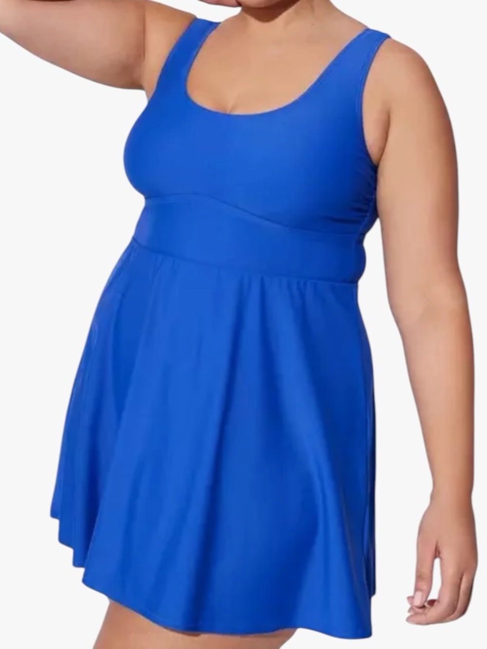 torrid Royal Blue"Surf the Web" Wireless Long Length Scoop Swim Dress 5X